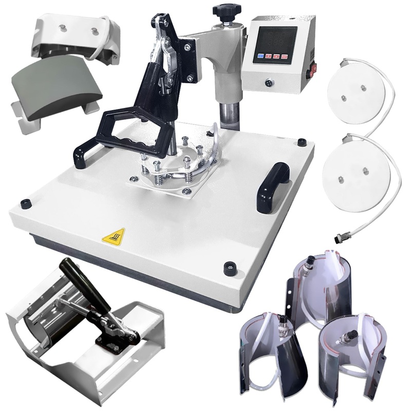 REFURBISHED Swing Design 15″ x 15″ Swing Away 8-in-1 Heat Press – White
