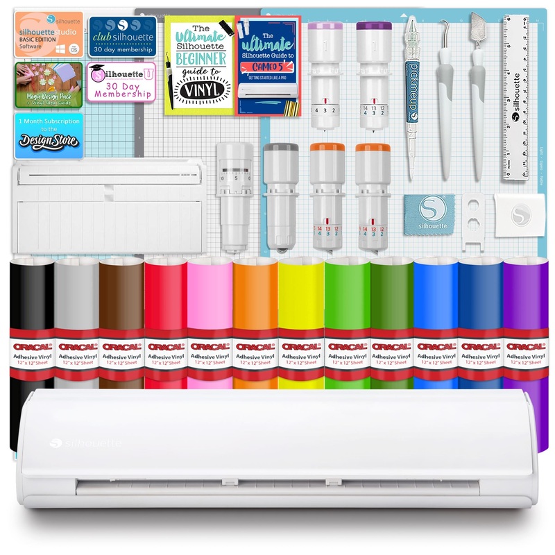 Silhouette Cameo 5 PLUS w/ Deluxe Blade & Tool Pack, Mat Pack, Guides, Designs