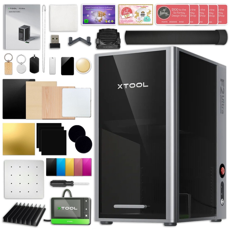 xTool F2 Ultra 60W MOPA & 40W Diode Dual Laser Engraver Bundle