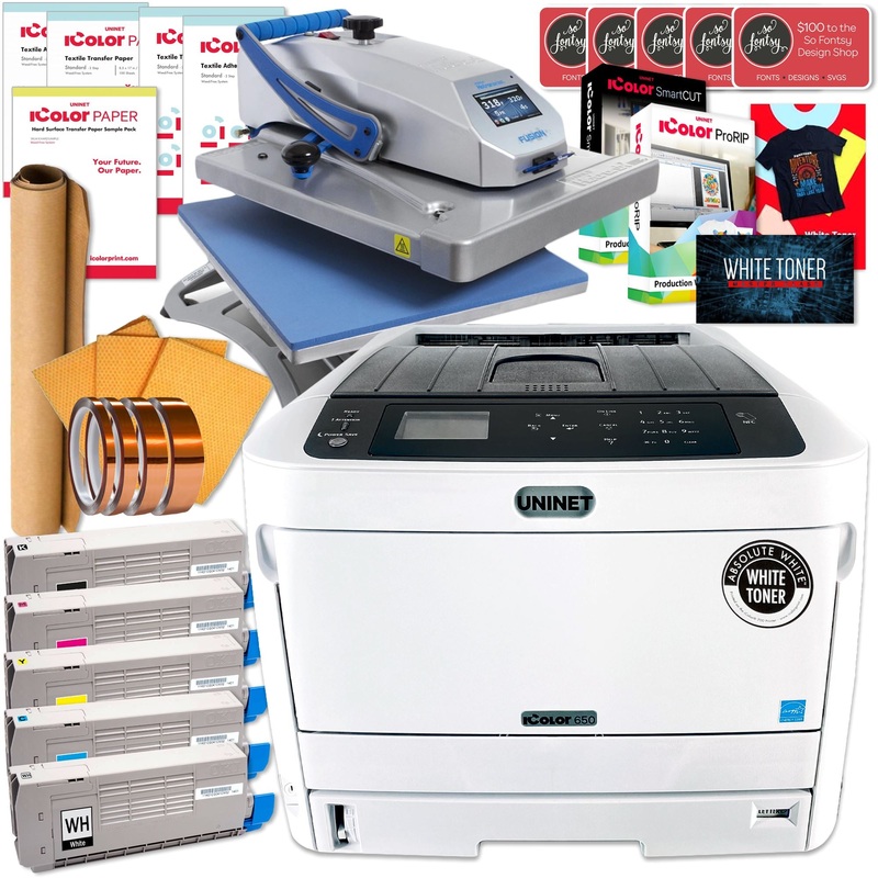 Uninet IColor 650 Business Bundle w/ Hotronix Heat Press, Media, $1044 Software
