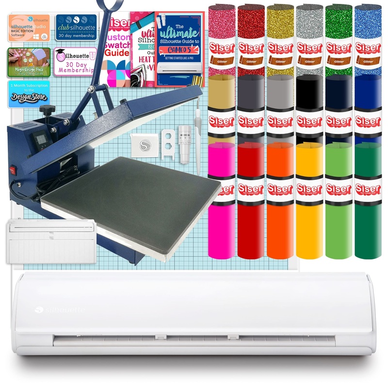 Silhouette Cameo 5 PLUS w/ 15″ x 15″ Navy Heat Press & Siser HTV