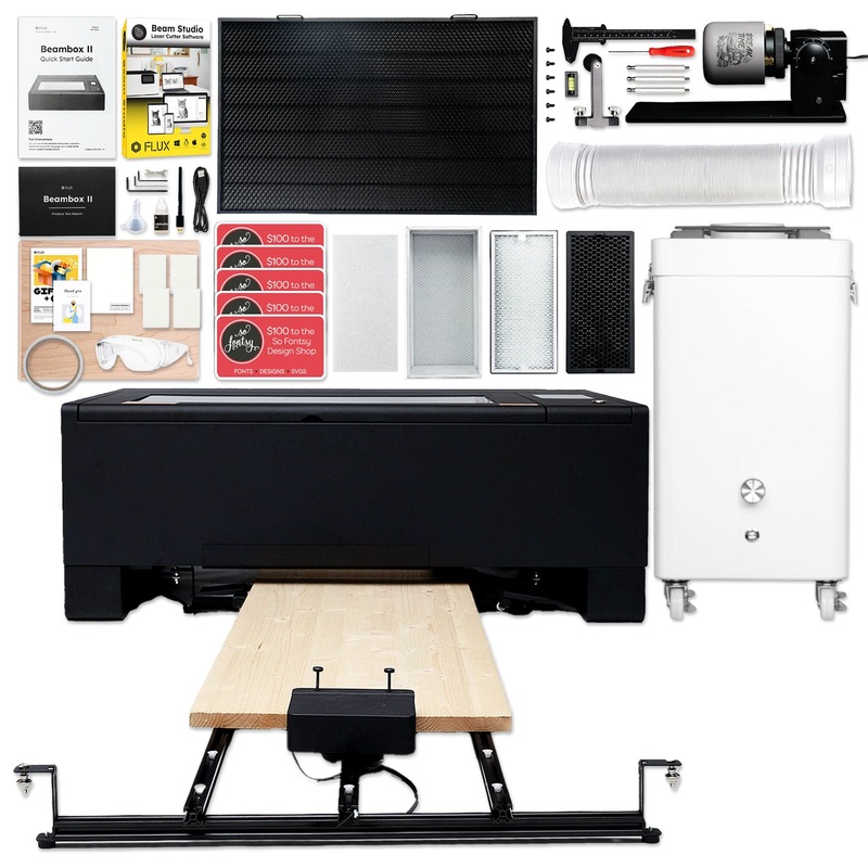 FLUX Beambox II 55W C02 Laser Cutter & Engraver All-in-One Bundle