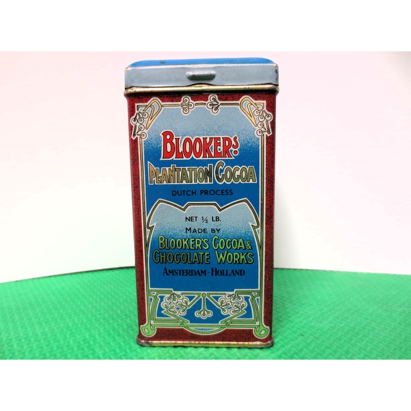 Vintage Tin Can, BLOOKERS COCOA Tin, Tin ADVERTISING, Vintage Tin Box, Vintage Box, Vintage Can, Blookers Cocoa Can, Tin Art, Tin Can, Cans
