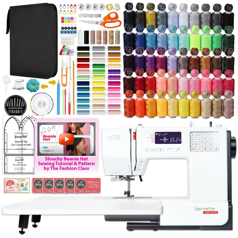 Bernette B38 Top End Sewing Machine with Sewing Thread & 200+ Accessories
