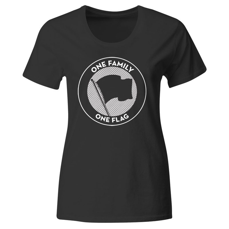 Pirates Press Records – One Family, One Flag – Black – Fitted T-Shirt