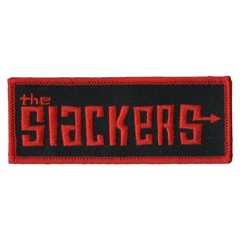 The Slackers – Text Logo – Red on Black – Patch – Embroidered – 4″ x 1.5″