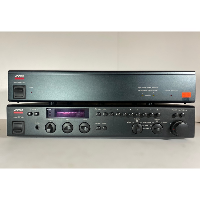 Adcom GFA-535 II Power Amplifier and GTP-400 Tuner/Preamp combo