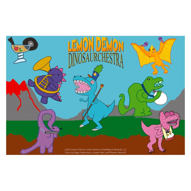 Lemon Demon Dinosaurchestra Sticker Sheet