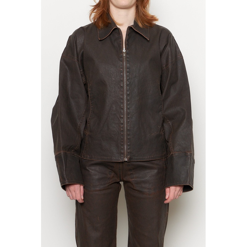 Macfly Brown Wax Boxy Jacket