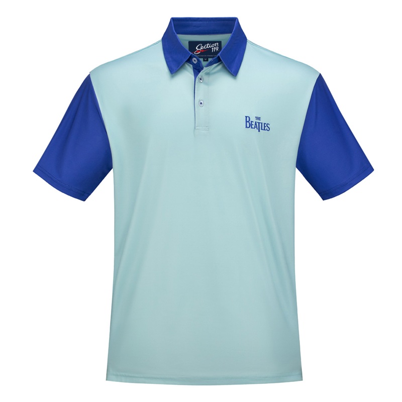 The Beatles Dry Fit Polo Blue Beatles on Blue