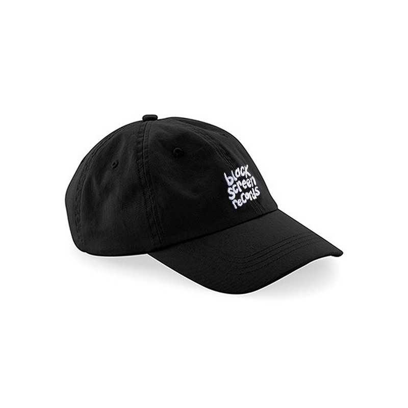 Black Screen Records Logo  Dad Hat  Embroidered Black [One Size]