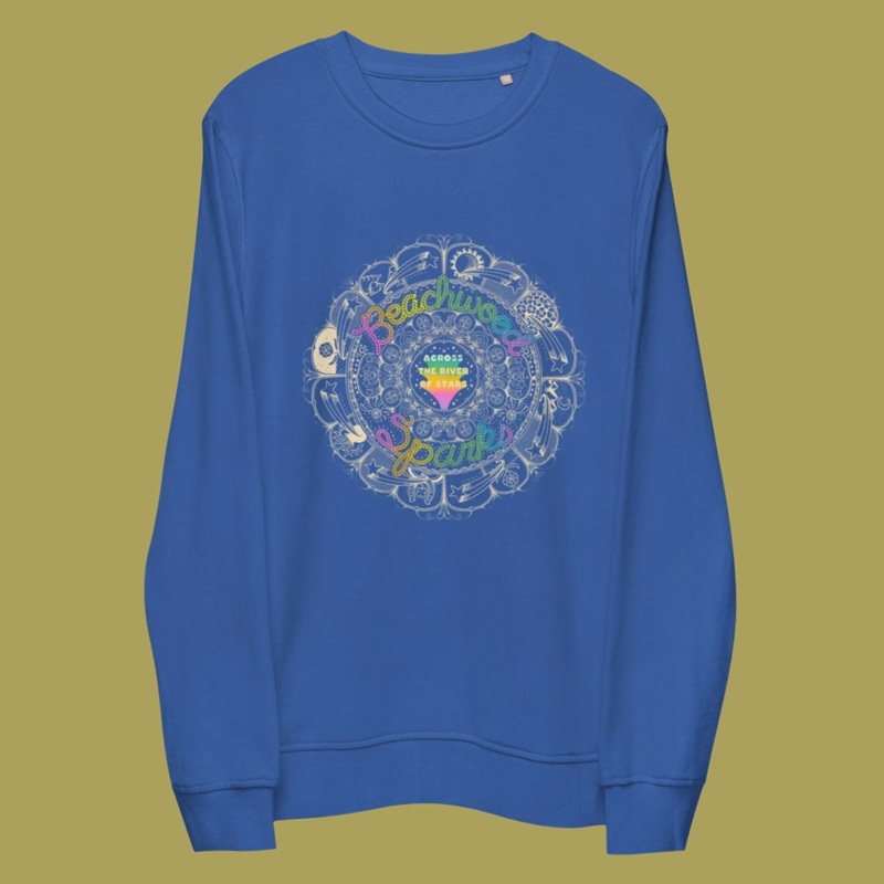 Across The River Of Stars Unisex Organic Sweatshirt Black