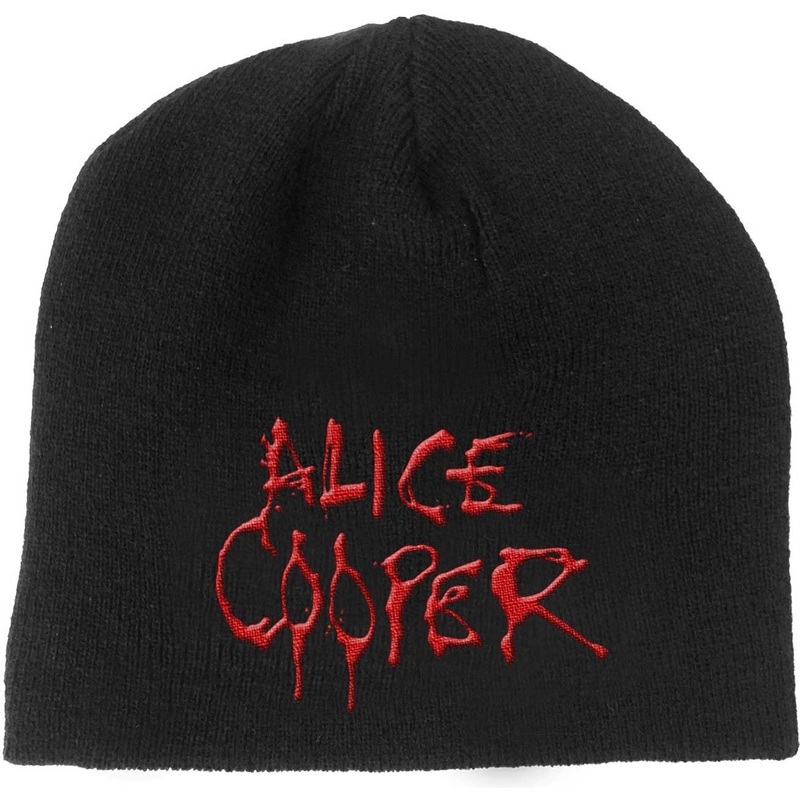 Alice Cooper – Unisex Beanie Hat:  Dripping Logo (Black)