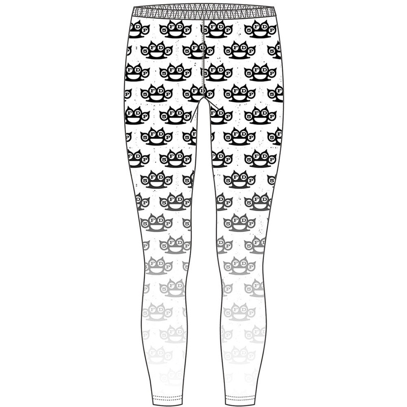 Five Finger Death Punch Ladies Leggings:  Knuckleduster (Black/White)