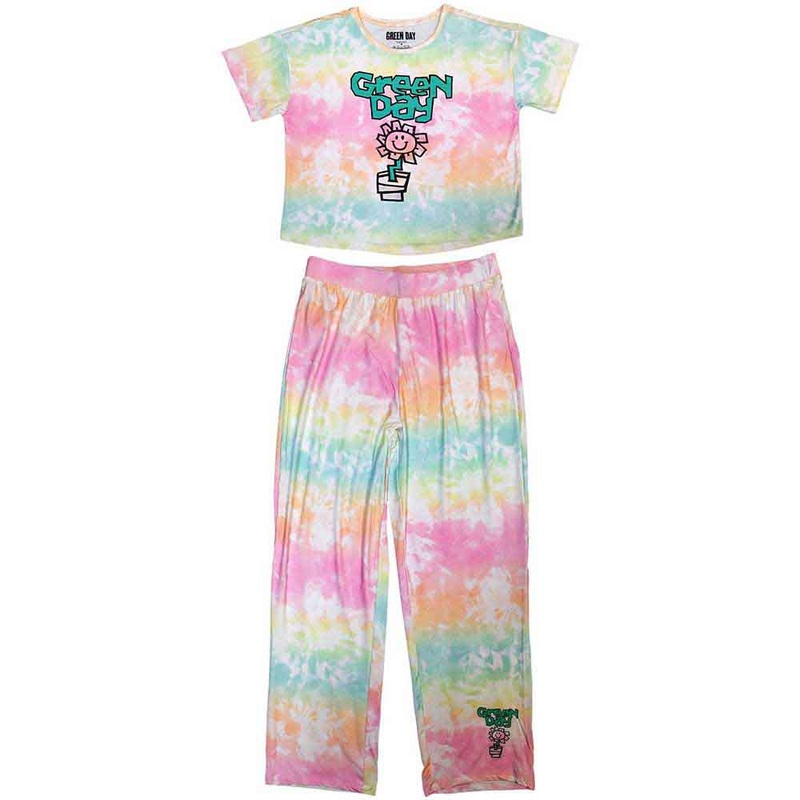 Green Day Ladies Pyjamas: Flower Pot Pastel