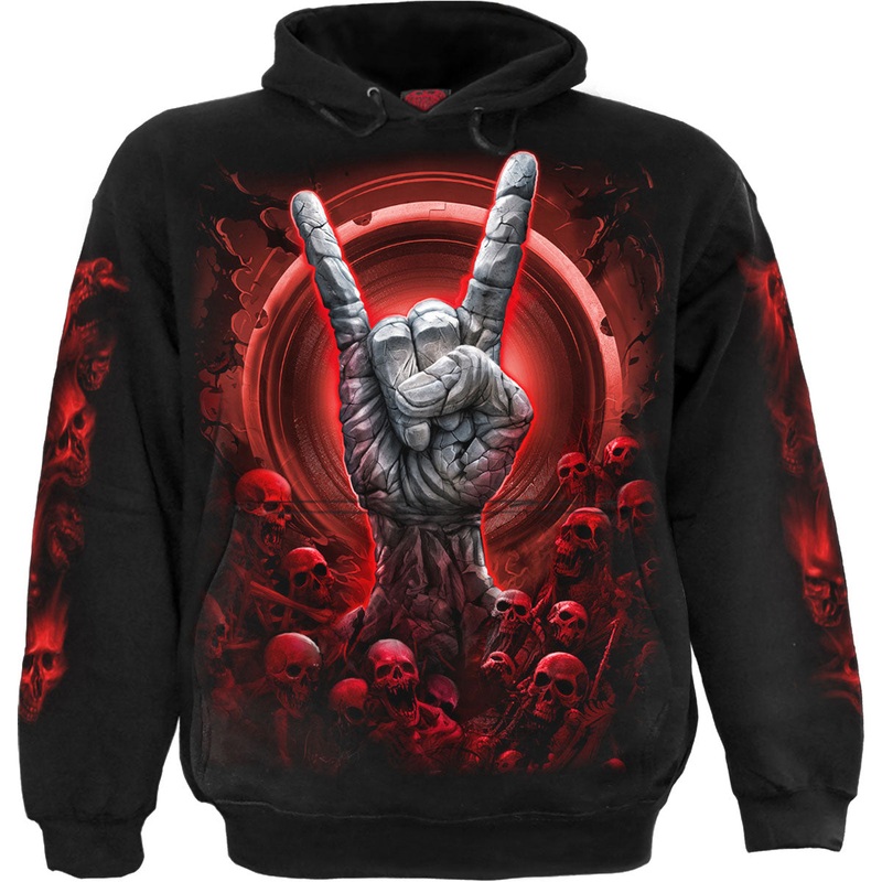 Spiral Unisex Pullover Hoodie: Tomb Of Rock Black