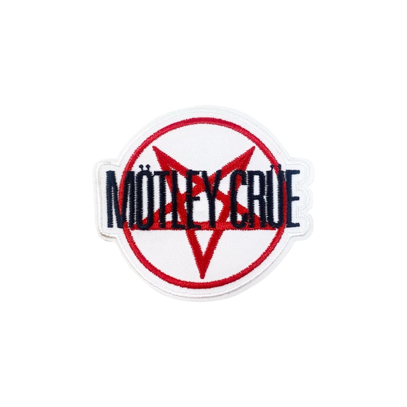 MOTLEY CRUE PENTAGRAM EMBROIDERED PATCH