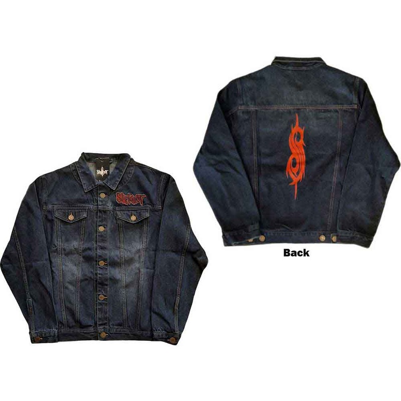 Slipknot Unisex Denim Jacket: Tribal Logo Back Print