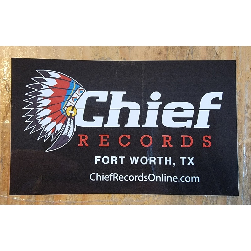 Black Rectangular Chief Records Sticker