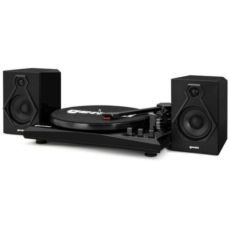 Gemini TT-900BB Stereo Turntable Music System with Bluetooth input & Dual Stereo Speakers (Black)